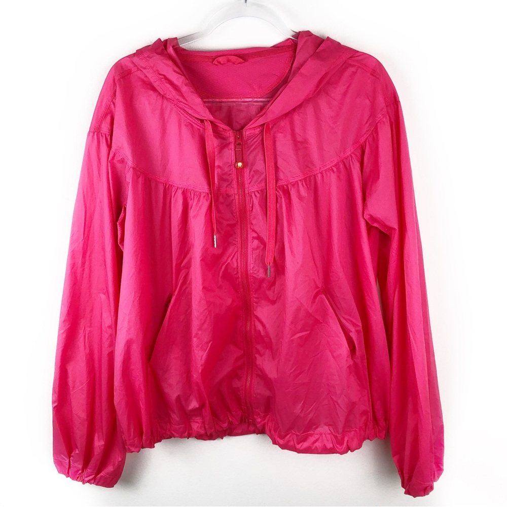 Lululemon Stow N Go Pink lightweight full zip oversized hooded jacket